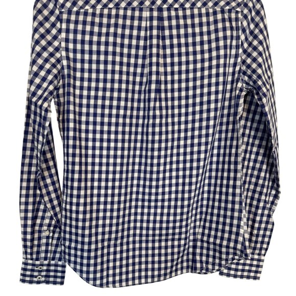 2/$30 NWOT Untuckit "0" Womens Navy Blue & White Gingham Checkered - Picture 12 of 14